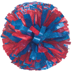 Custom Holographic Junior Show Pom - Red and Blue