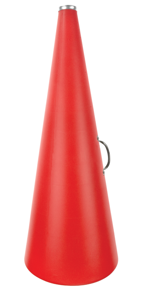 19-inch molded plastic cheer megaphone in red