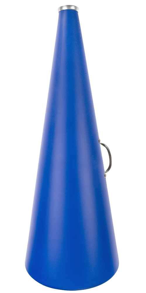 25-inch molded plastic cheer megaphone in royal blue