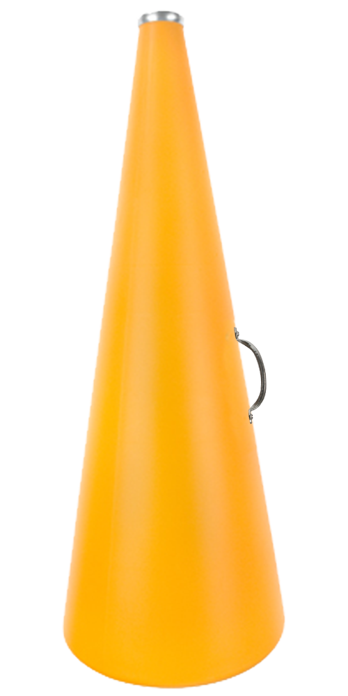 32-inch molded plastic cheer megaphone in bright gold