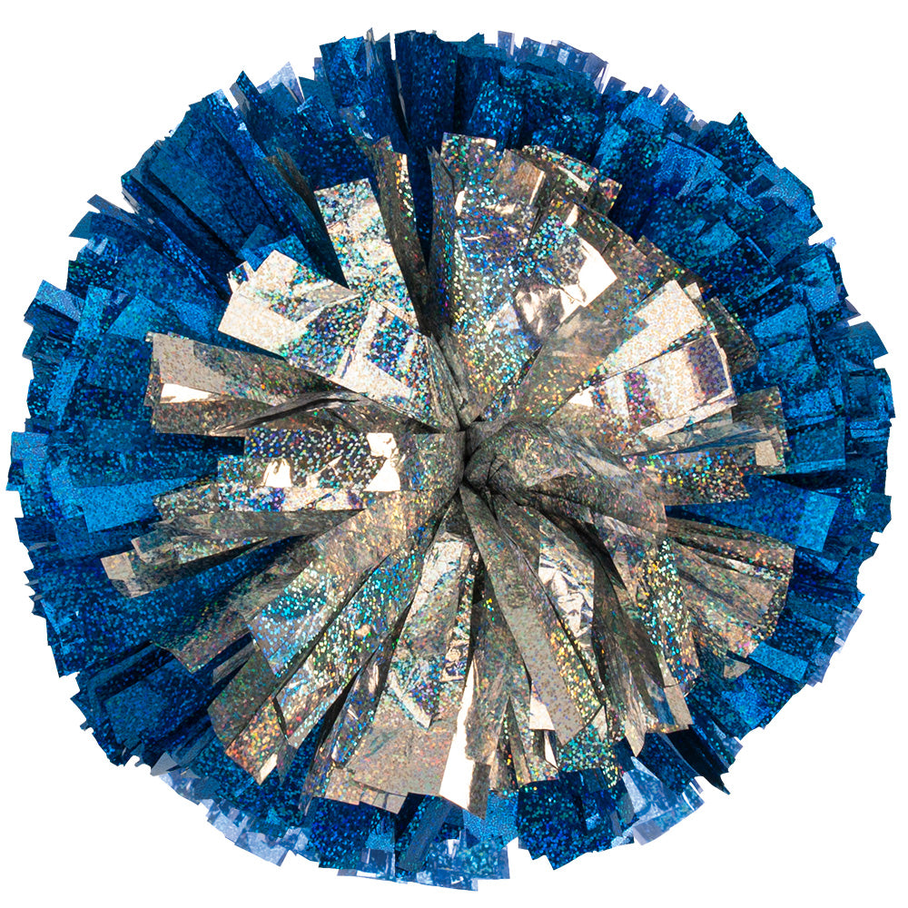 Holographic Target Pom Pom Blue and Silver